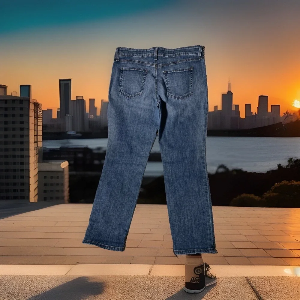 NYDJ Womens Denim Jeans Size 12P Blue Lift &‎ Tuck High Rise 5 Pockets